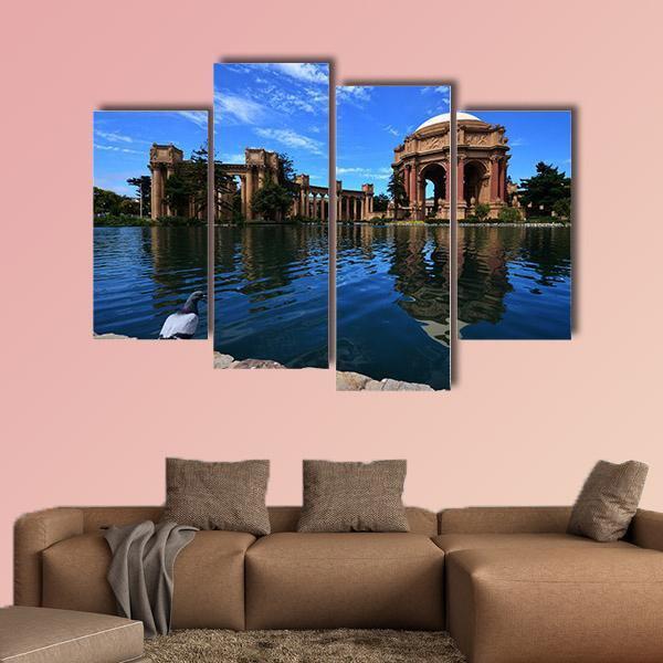 Palace Of Fine Art In Clear Blue Sky Canvas Wall Art-4 Pop-Gallery Wrap-50" x 32"-Tiaracle