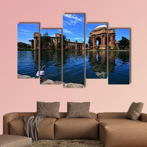 Palace Of Fine Art In Clear Blue Sky Canvas Wall Art-5 Pop-Gallery Wrap-47" x 32"-Tiaracle