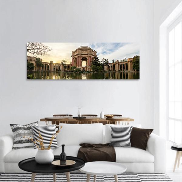Palace Of Fine Arts In San Francisco Panoramic Canvas Wall Art-1 Piece-36" x 12"-Tiaracle
