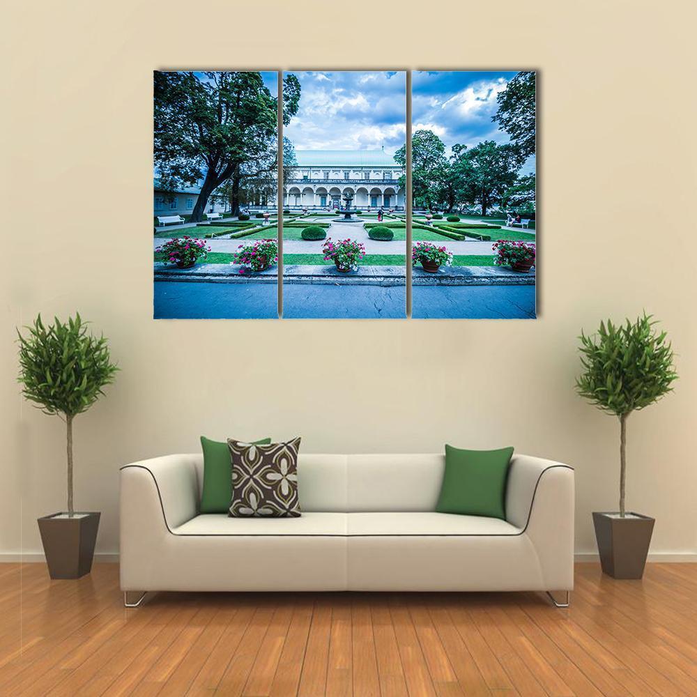 Palace Of Queen Anne At Summer In Prague Canvas Wall Art-3 Horizontal-Gallery Wrap-37" x 24"-Tiaracle