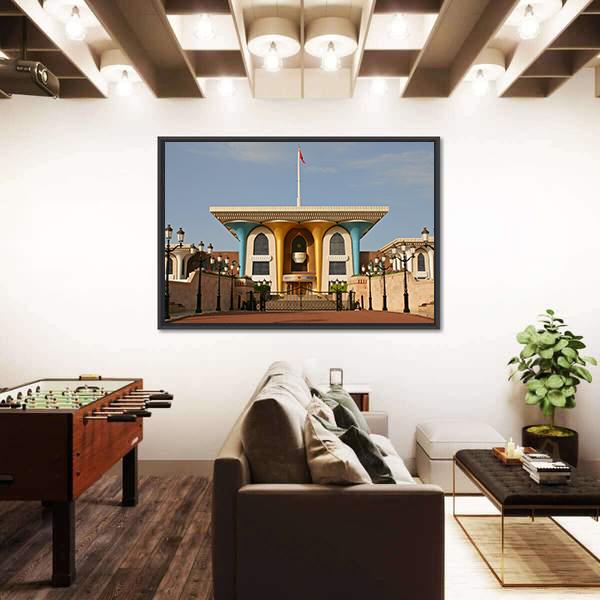 Palace Of Sultan Al Qaboos in Muscat Canvas Wall Art-3 Horizontal-Gallery Wrap-25" x 16"-Tiaracle