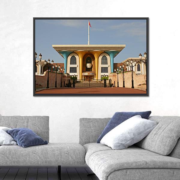 Palace Of Sultan Al Qaboos in Muscat Canvas Wall Art-3 Horizontal-Gallery Wrap-25" x 16"-Tiaracle