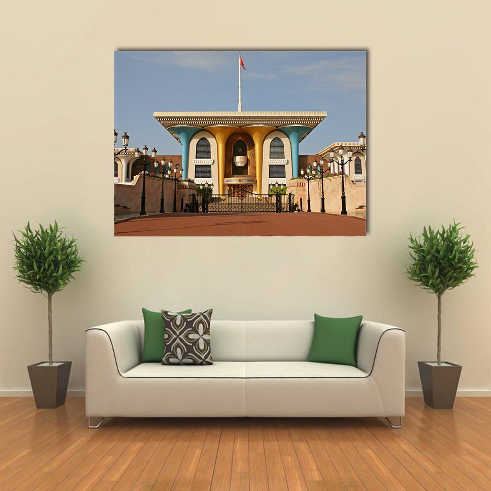 Palace Of Sultan Al Qaboos in Muscat Canvas Wall Art-1 Piece-Gallery Wrap-48" x 32"-Tiaracle