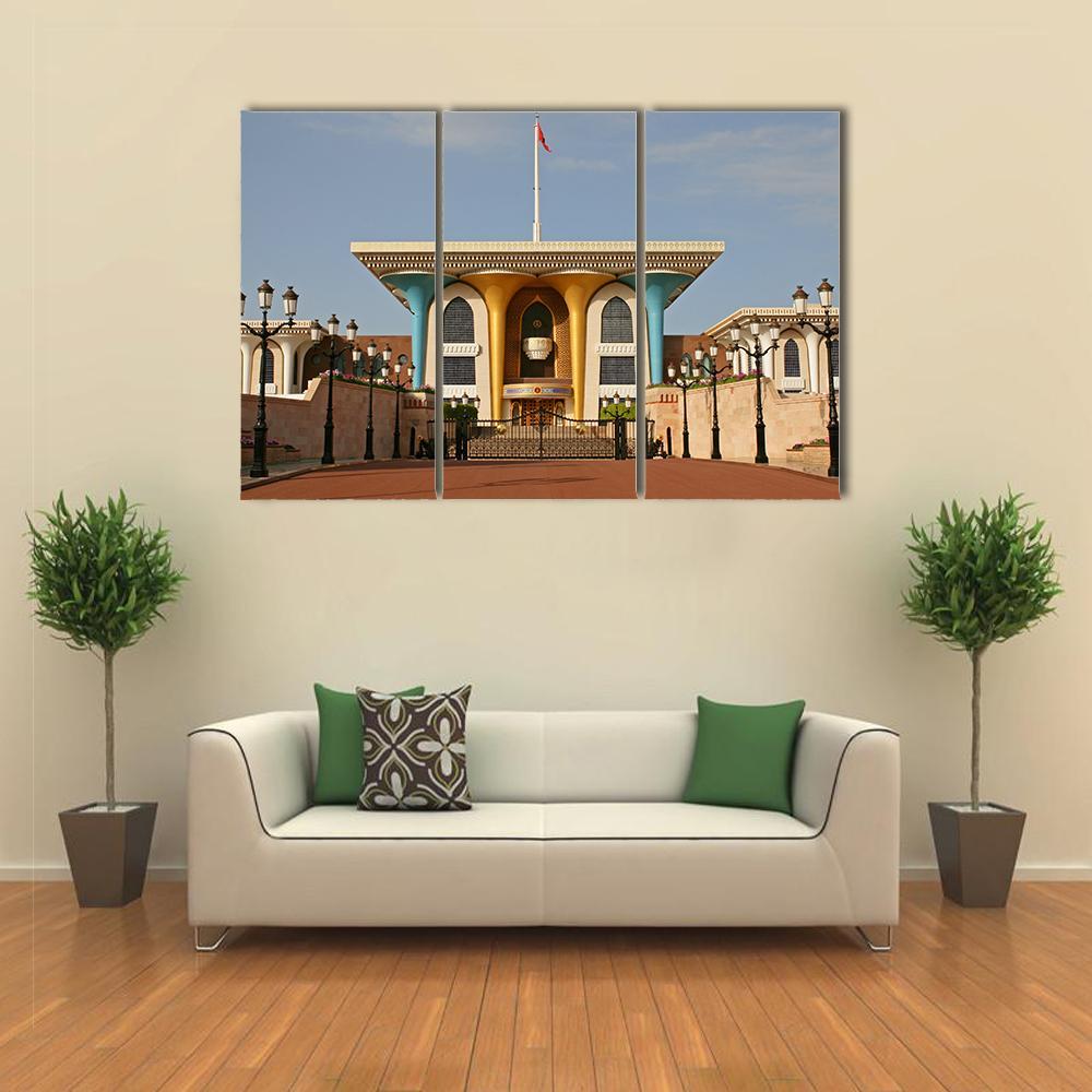 Palace Of Sultan Al Qaboos in Muscat Canvas Wall Art-3 Horizontal-Gallery Wrap-37" x 24"-Tiaracle