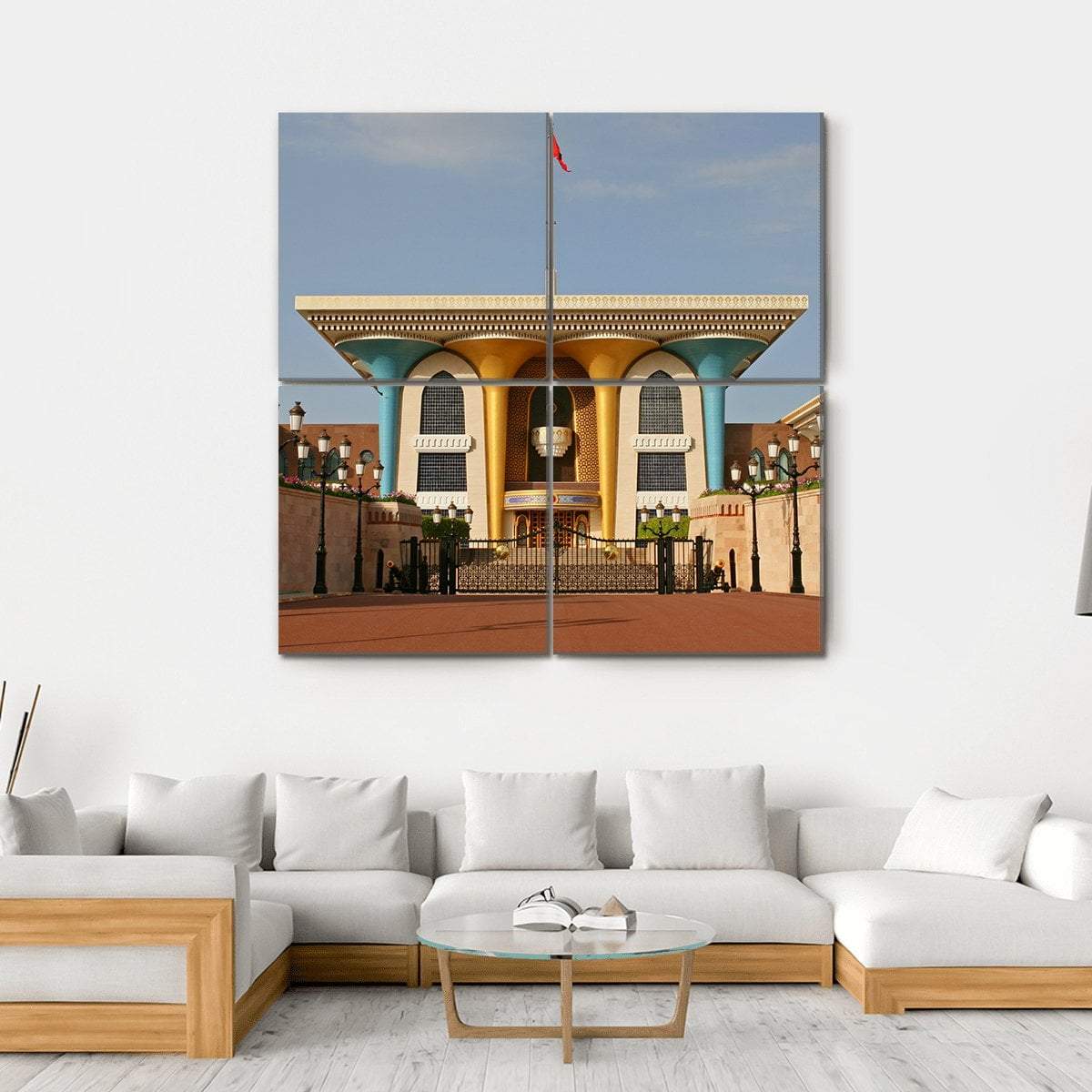 Palace Of Sultan Al Qaboos in Muscat Canvas Wall Art-4 Square-Gallery Wrap-17" x 17"-Tiaracle