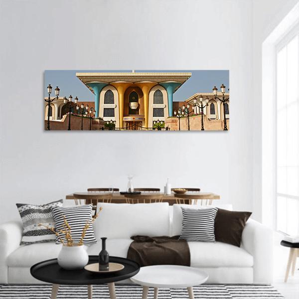 Sultan Al Qaboos Place Panoramic Canvas Wall Art-1 Piece-36" x 12"-Tiaracle