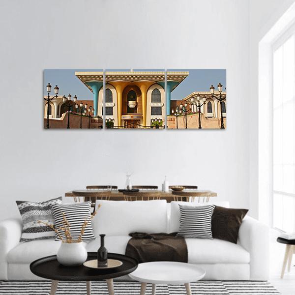 Sultan Al Qaboos Place Panoramic Canvas Wall Art-3 Piece-25" x 08"-Tiaracle