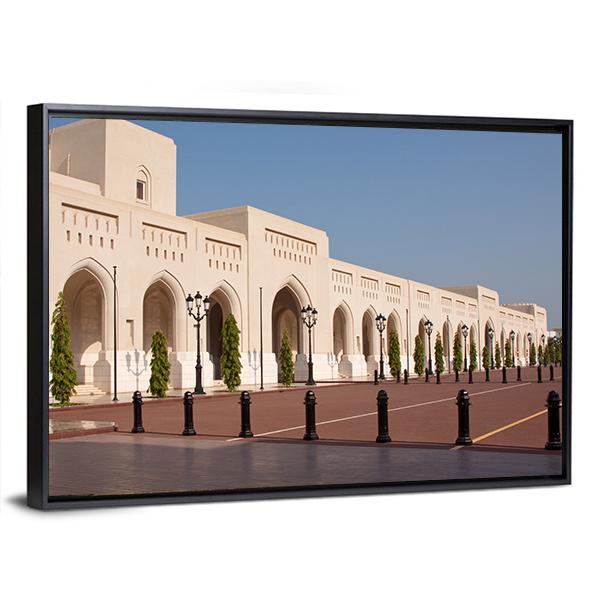 Palace Of Sultan Qaboosh In Muscat Canvas Wall Art-3 Horizontal-Gallery Wrap-25" x 16"-Tiaracle