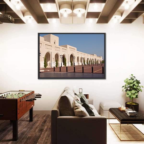 Palace Of Sultan Qaboosh In Muscat Canvas Wall Art-3 Horizontal-Gallery Wrap-25" x 16"-Tiaracle