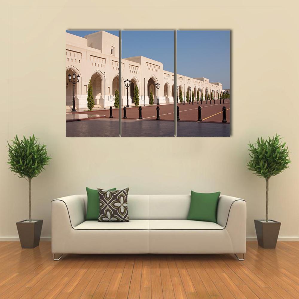 Palace Of Sultan Qaboosh In Muscat Canvas Wall Art-3 Horizontal-Gallery Wrap-37" x 24"-Tiaracle