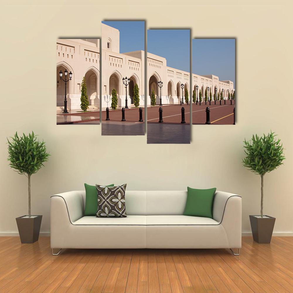 Palace Of Sultan Qaboosh In Muscat Canvas Wall Art-4 Pop-Gallery Wrap-50" x 32"-Tiaracle