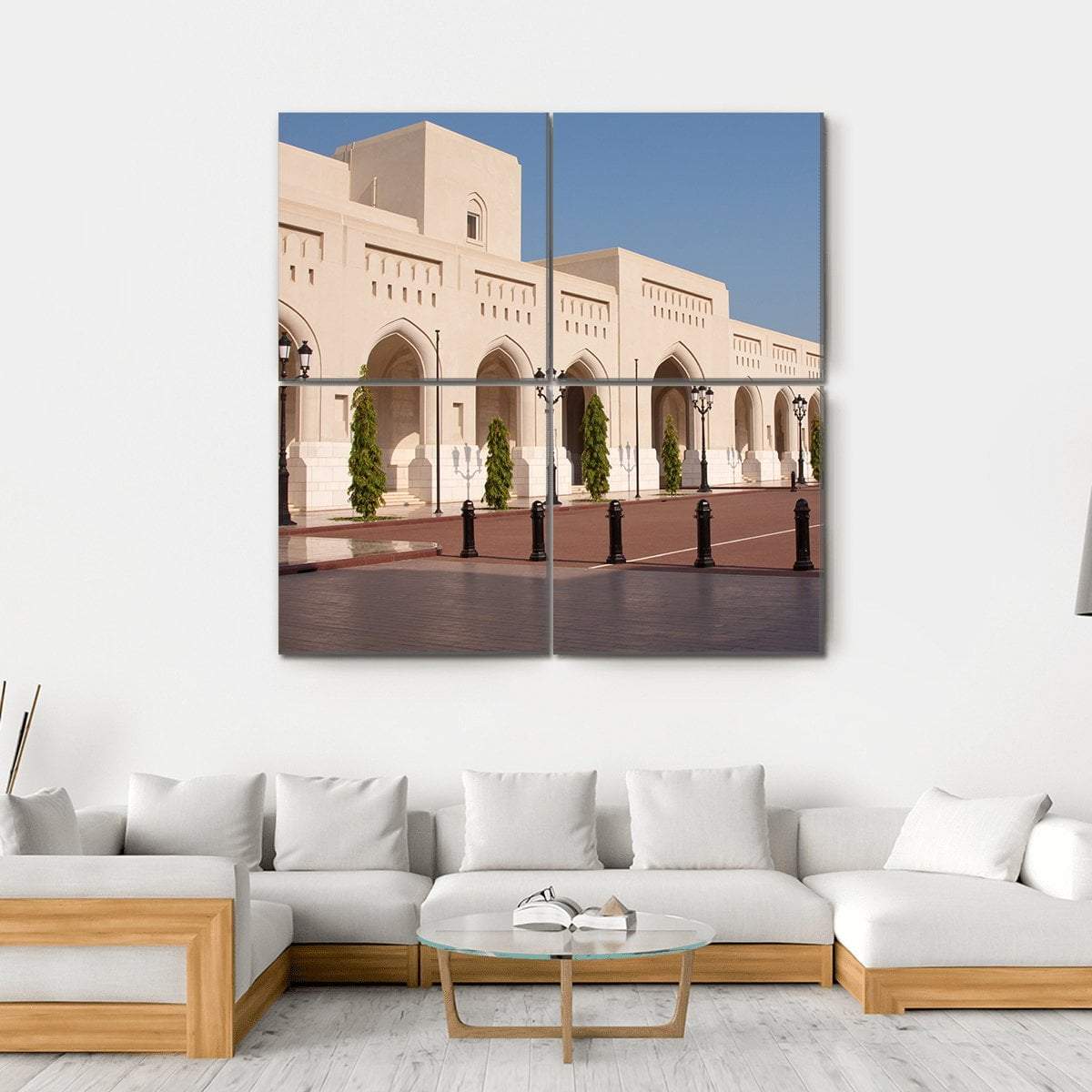 Palace Of Sultan Qaboosh In Muscat Canvas Wall Art-4 Square-Gallery Wrap-17" x 17"-Tiaracle
