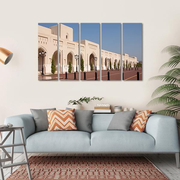 Palace Of Sultan Qaboosh In Muscat Canvas Wall Art-5 Horizontal-Gallery Wrap-22" x 12"-Tiaracle
