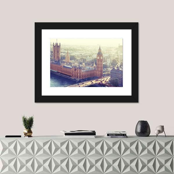 Palace Of Westminster Canvas Wall Art-3 Horizontal-Gallery Wrap-25" x 16"-Tiaracle