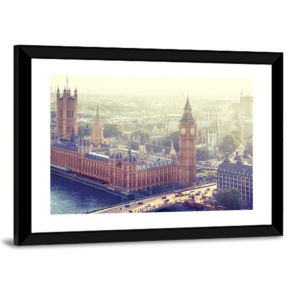 Palace Of Westminster Canvas Wall Art-3 Horizontal-Gallery Wrap-25" x 16"-Tiaracle