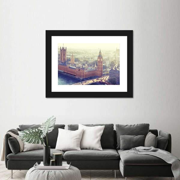 Palace Of Westminster Canvas Wall Art-1 Piece-Framed Print-20" x 16"-Tiaracle