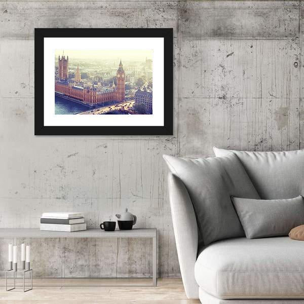 Palace Of Westminster Canvas Wall Art-3 Horizontal-Gallery Wrap-25" x 16"-Tiaracle
