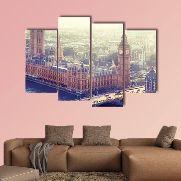 Palace Of Westminster Canvas Wall Art-4 Pop-Gallery Wrap-50" x 32"-Tiaracle