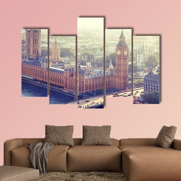 Palace Of Westminster Canvas Wall Art-5 Pop-Gallery Wrap-47" x 32"-Tiaracle