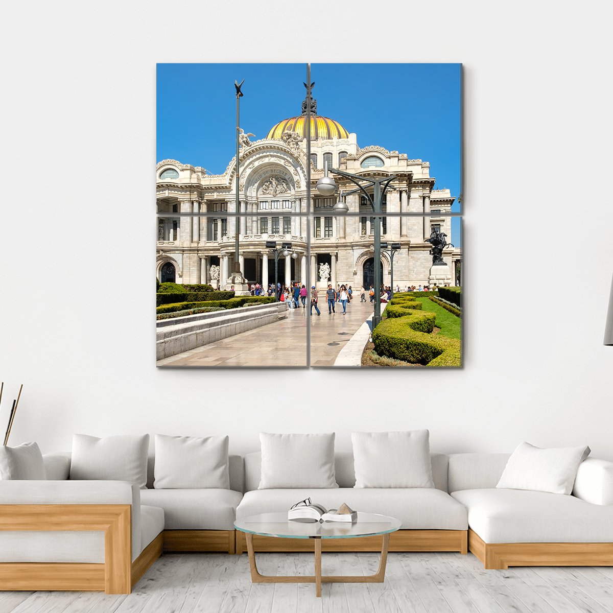 The Palacio de Bellas Artes Canvas Wall Art-4 Square-Gallery Wrap-17" x 17"-Tiaracle