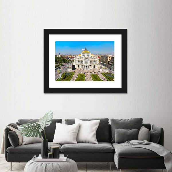Palacio De Bellas Artes Canvas Wall Art-1 Piece-Framed Print-20" x 16"-Tiaracle