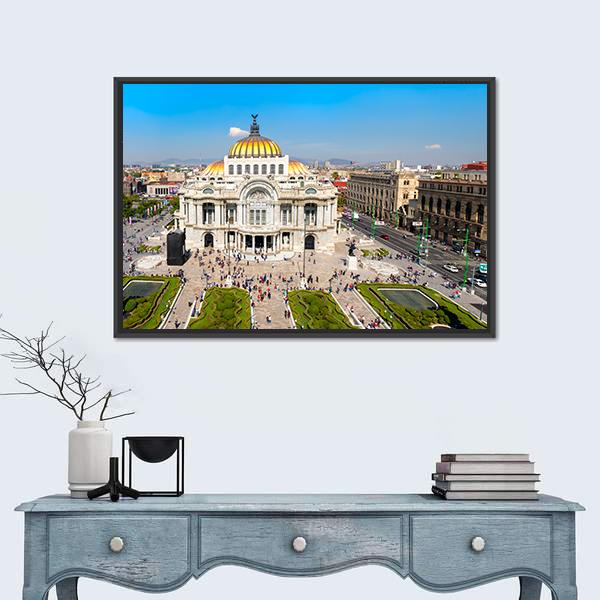 Palacio De Bellas Artes Panoramic Canvas Wall Art-1 Piece-36" x 12"-Tiaracle