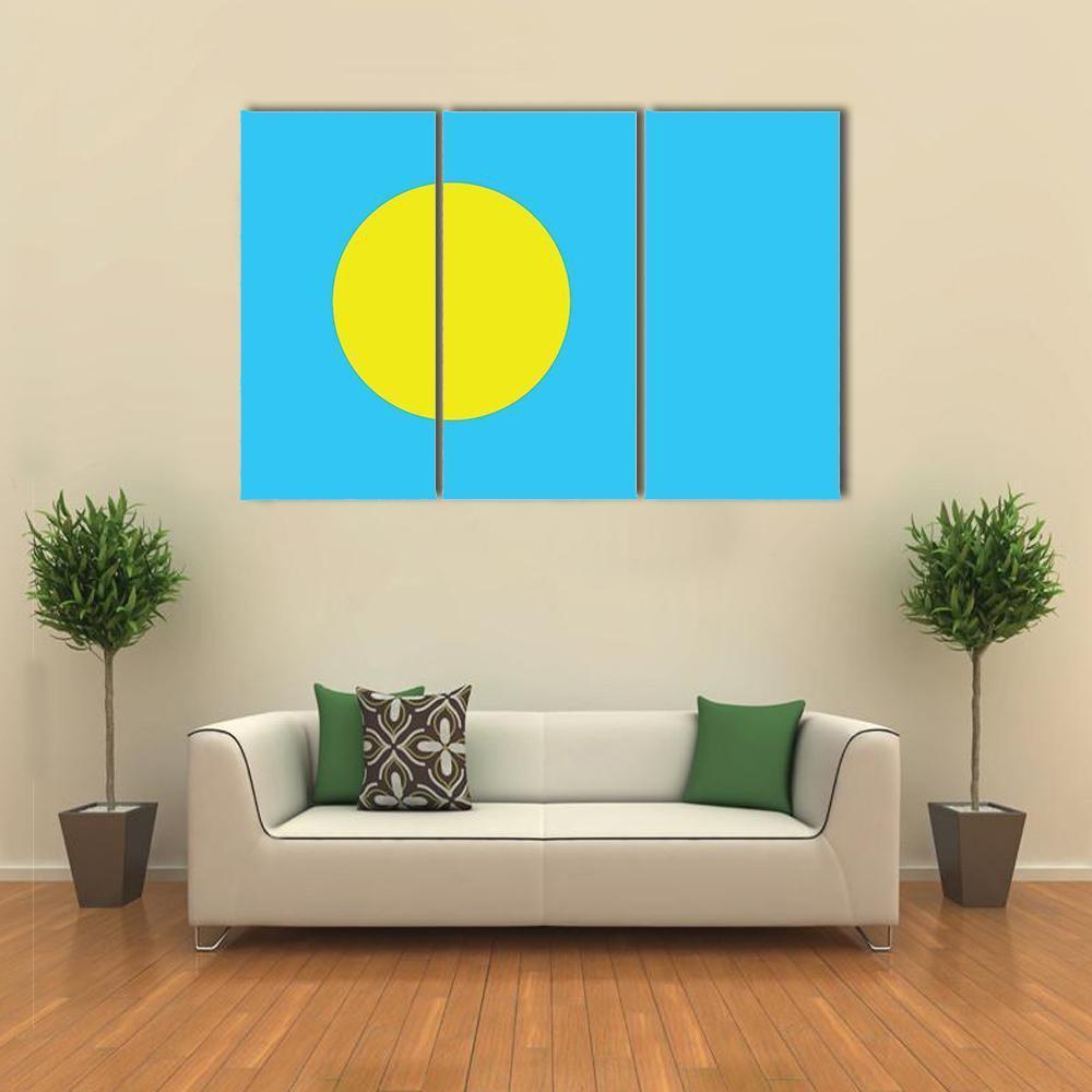 Palau Flag Canvas Wall Art-3 Horizontal-Gallery Wrap-37" x 24"-Tiaracle