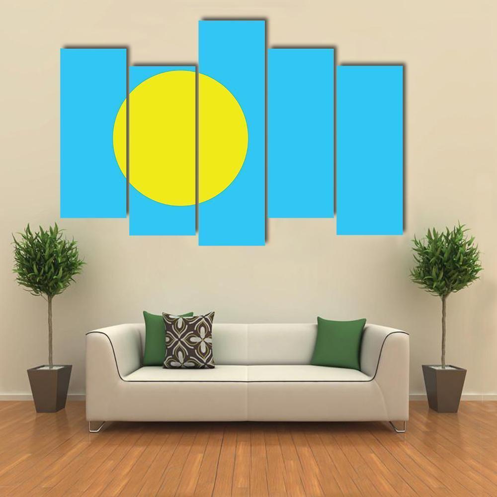 Palau Flag Canvas Wall Art-5 Pop-Gallery Wrap-47" x 32"-Tiaracle