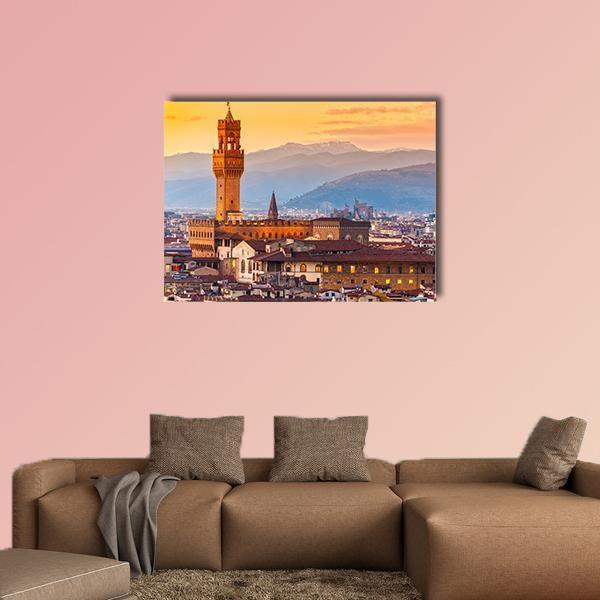 Palazzo Vecchio In Florence Canvas Wall Art-1 Piece-Gallery Wrap-36" x 24"-Tiaracle