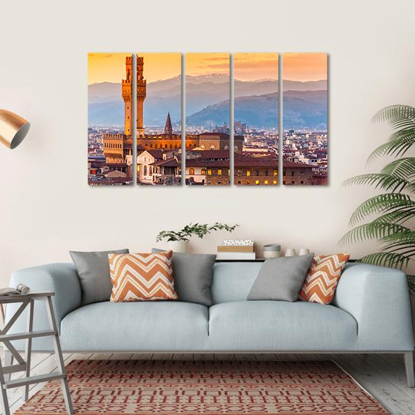 Palazzo Vecchio In Florence Canvas Wall Art-5 Horizontal-Gallery Wrap-22" x 12"-Tiaracle