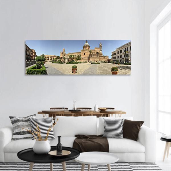 Palermo City In Sicily Italy Panoramic Canvas Wall Art-1 Piece-36" x 12"-Tiaracle