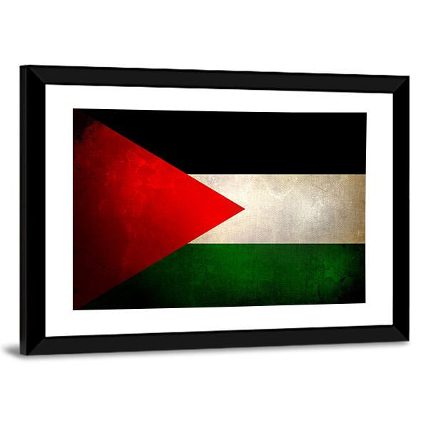 Grunge Palestine Flag Canvas Wall Art-3 Horizontal-Gallery Wrap-25" x 16"-Tiaracle