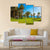 Palm Grove & Green Grass Lawn Canvas Wall Art-4 Pop-Gallery Wrap-50" x 32"-Tiaracle