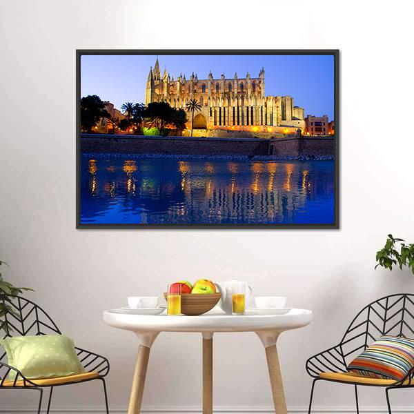 Palma Cathedral Canvas Wall Art-5 Horizontal-Gallery Wrap-22" x 12"-Tiaracle