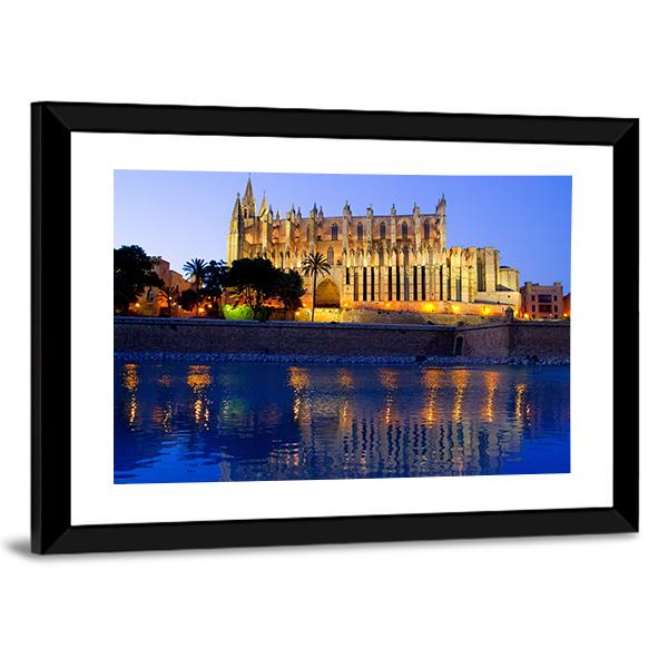 Palma Cathedral Canvas Wall Art-5 Horizontal-Gallery Wrap-22" x 12"-Tiaracle