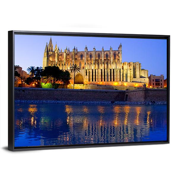 Palma Cathedral Canvas Wall Art-5 Horizontal-Gallery Wrap-22" x 12"-Tiaracle