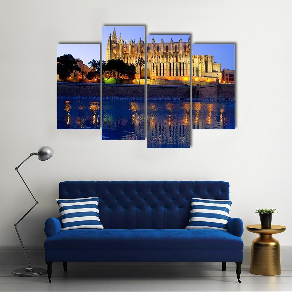Palma Cathedral Canvas Wall Art-4 Pop-Gallery Wrap-50" x 32"-Tiaracle