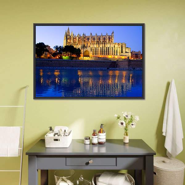 Palma Cathedral Canvas Wall Art-3 Horizontal-Gallery Wrap-25" x 16"-Tiaracle