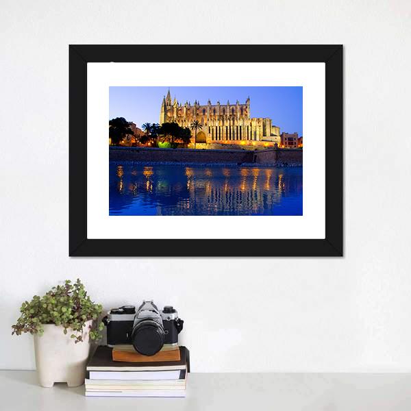 Palma Cathedral Canvas Wall Art-1 Piece-Framed Print-20" x 16"-Tiaracle