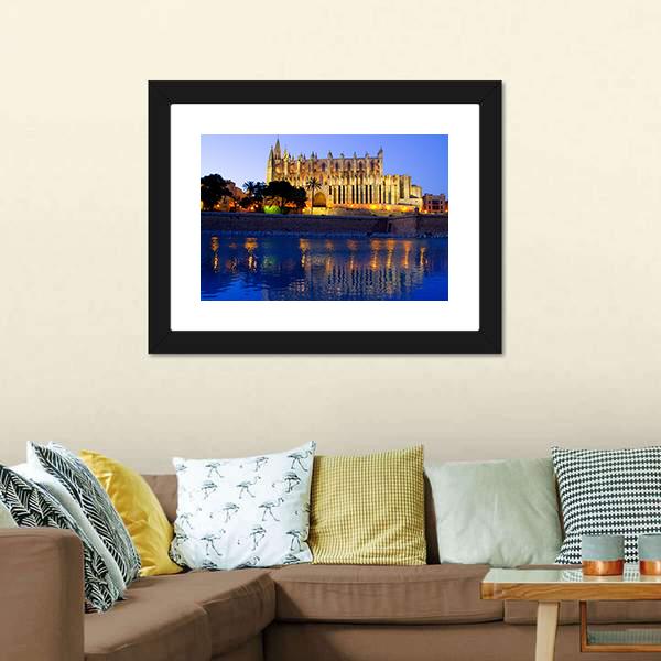 Palma Cathedral Canvas Wall Art-3 Horizontal-Gallery Wrap-25" x 16"-Tiaracle