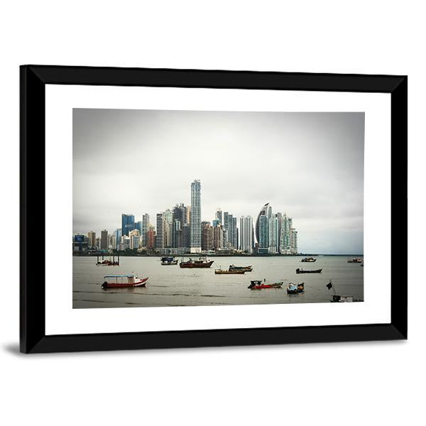 Panama City View Panoramic Canvas Wall Art-1 Piece-36" x 12"-Tiaracle