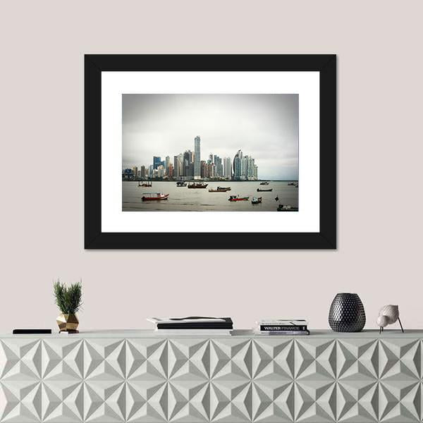 Panama City View Panoramic Canvas Wall Art-1 Piece-36" x 12"-Tiaracle