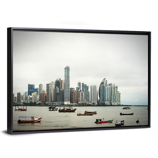 Panama City View Panoramic Canvas Wall Art-1 Piece-36" x 12"-Tiaracle