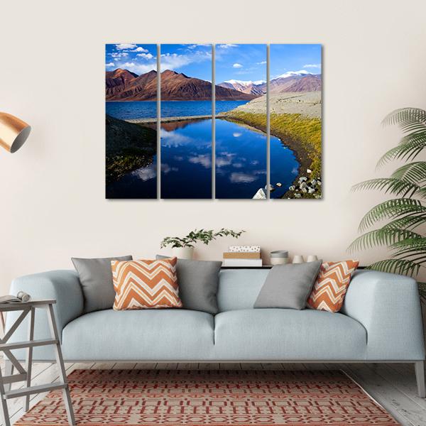 Pangong Lake In Ladakh Canvas Wall Art-4 Horizontal-Gallery Wrap-34" x 24"-Tiaracle