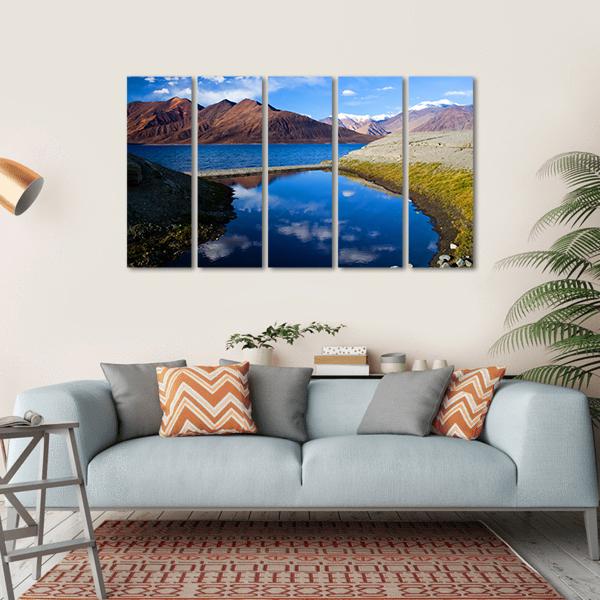 Pangong Lake In Ladakh Canvas Wall Art-5 Horizontal-Gallery Wrap-22" x 12"-Tiaracle