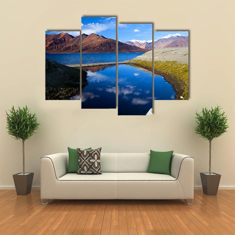 Pangong Lake In Ladakh Canvas Wall Art-4 Pop-Gallery Wrap-50" x 32"-Tiaracle