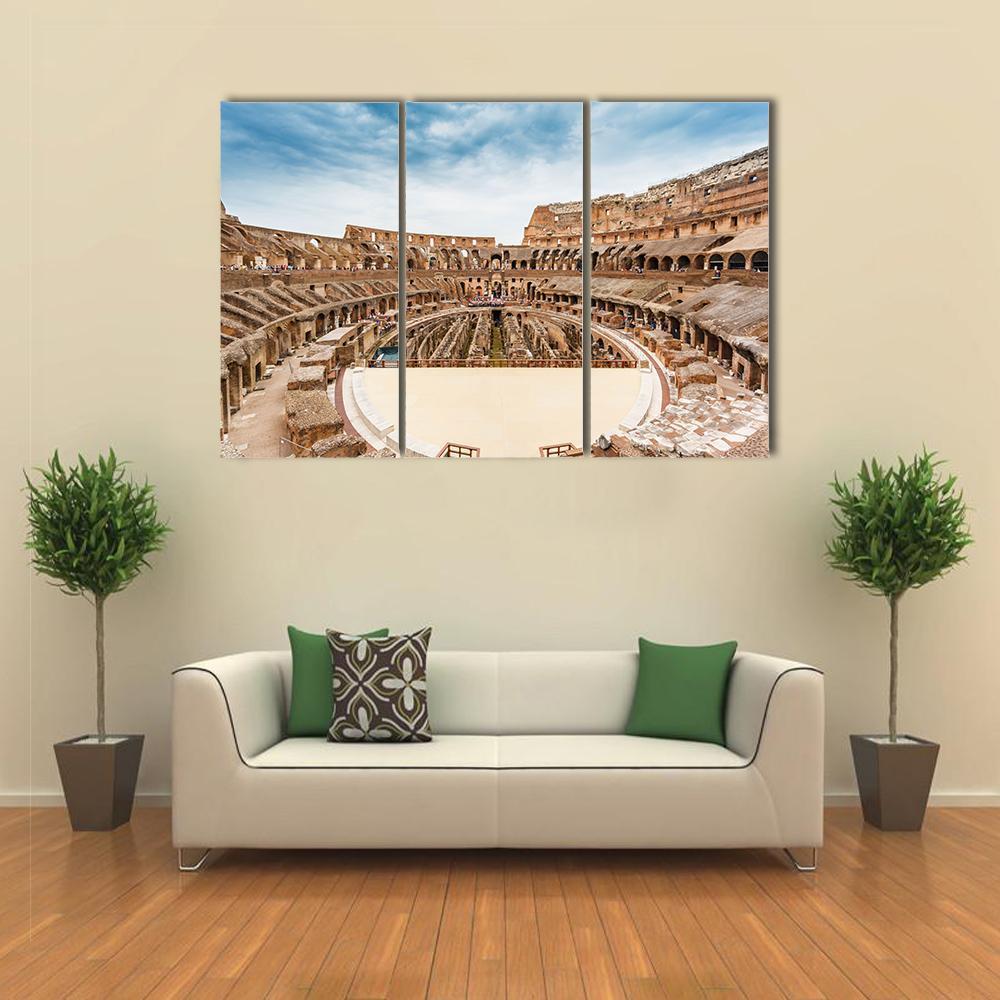 Inside Of Colosseum Canvas Wall Art-3 Horizontal-Gallery Wrap-37" x 24"-Tiaracle