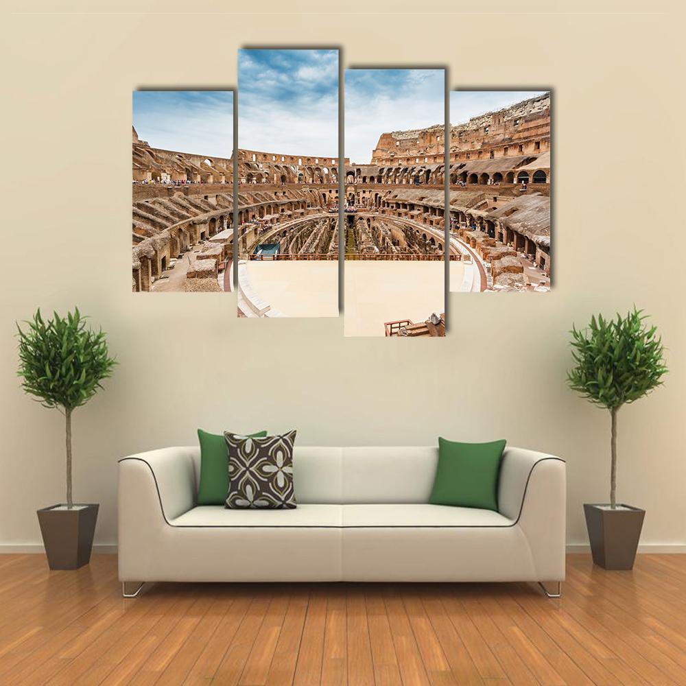 Inside Of Colosseum Canvas Wall Art-4 Pop-Gallery Wrap-50" x 32"-Tiaracle