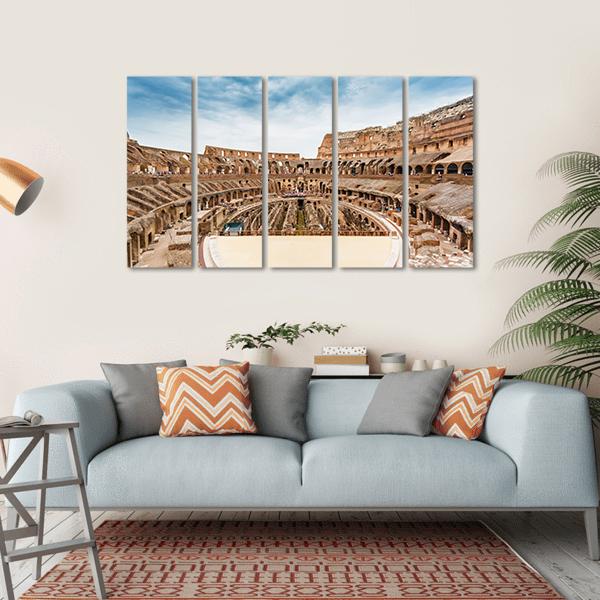 Inside Of Colosseum Canvas Wall Art-5 Horizontal-Gallery Wrap-22" x 12"-Tiaracle