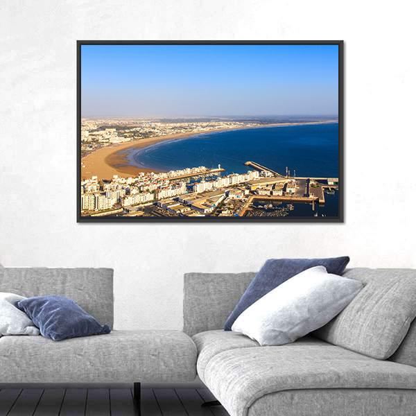 Agadir Cityscape Canvas Wall Art-1 Piece-Floating Frame-24" x 16"-Tiaracle